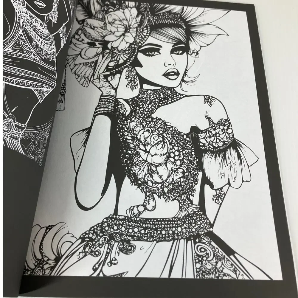 NWT Bollywood Beauties Adults Teens Coloring Book by Mina Miranda